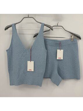 Kilte Collection Cotton-Cashmere Rei Tank & Alex Knit Shorts Matching Set 1/S